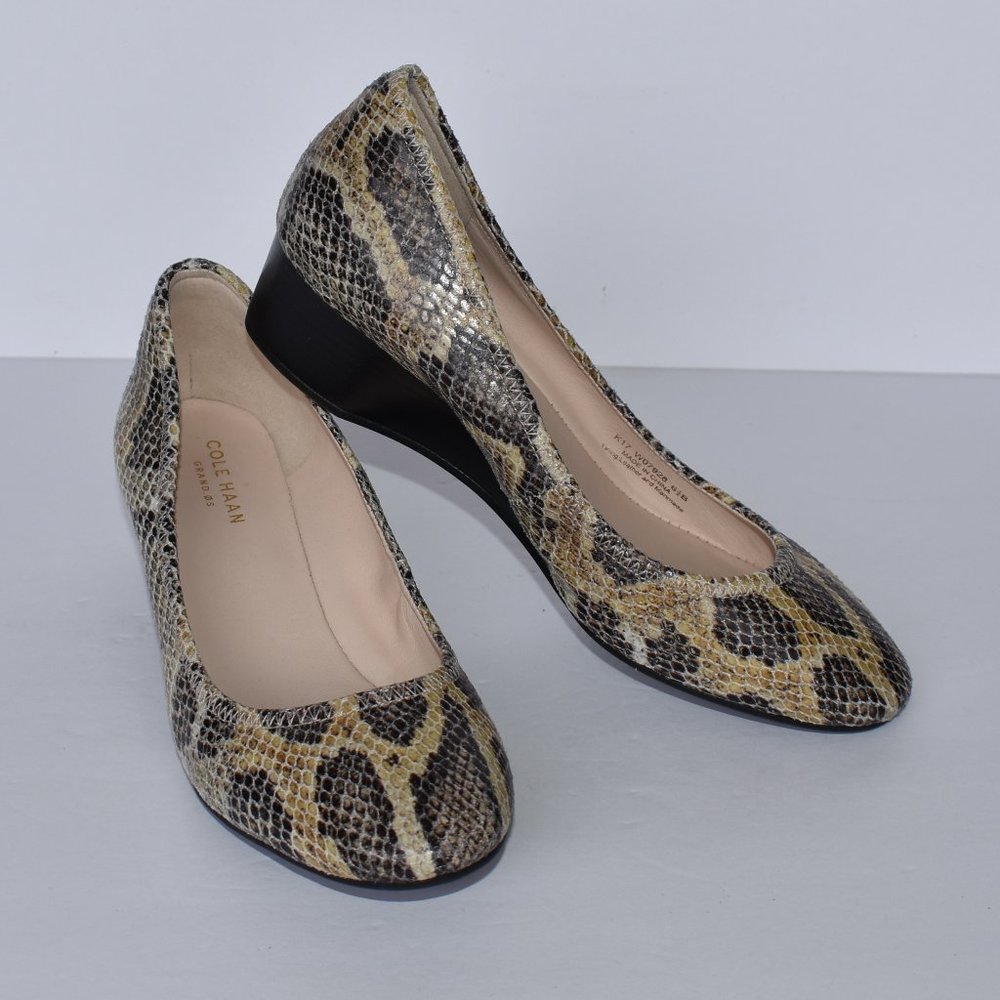 Cole Haan Grand OS Sadie Snake Skin Wedge Shoes